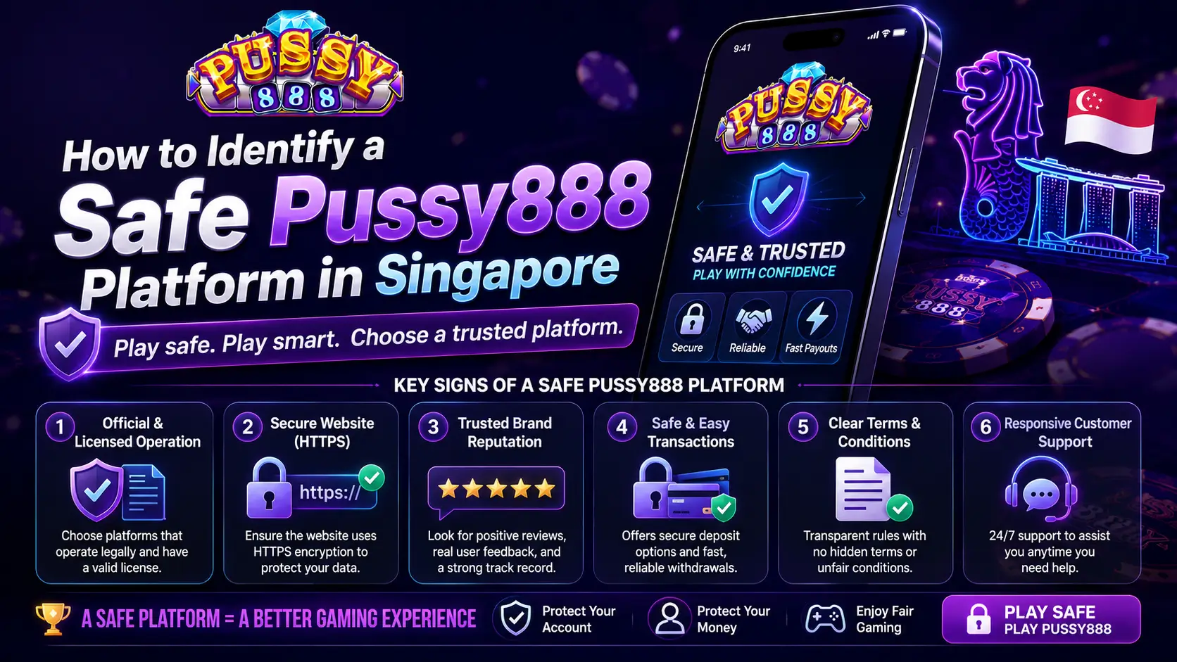 Official Pussy888 Singapore safety guide for authentic downloads and partner access